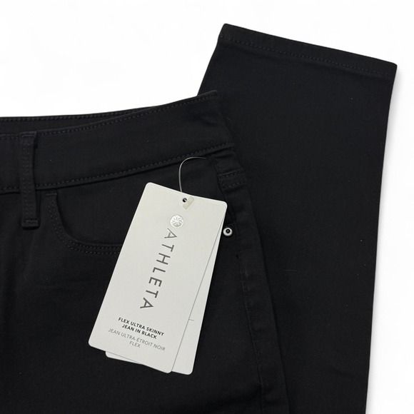 Athleta Flex Ultra Skinny Jeans Black Womens 12 NWT 29" Inseam - Picture 13 of 14